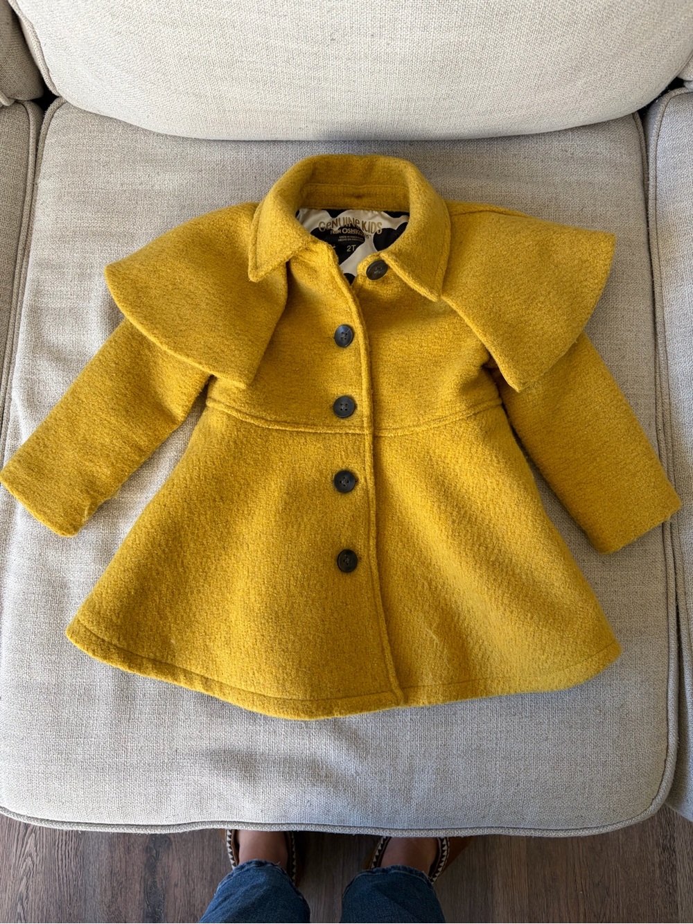 Girls' Mustard Dress Coat 2T